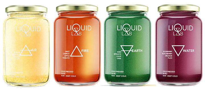 LiquidLab's four juice offerings